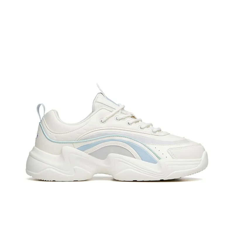 ANTA Chunky Sneakers Women's Low-Top White/Gray/Blue-1
