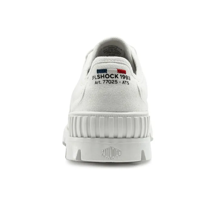 Palladium Pallashock Hkr Lo Anti Slip Wear Resistant Breathable Height Increasing Low Top Canvas Shoes Unisex White-3