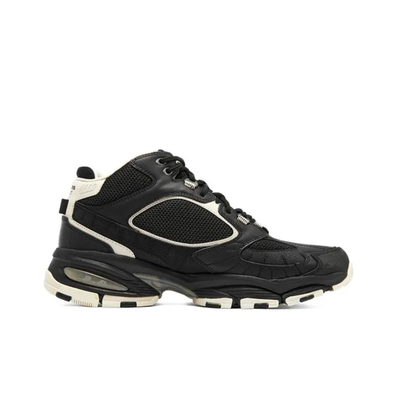 Skechers Vigor 3.0 Cushioning Anti Slip And Wear Resistant Mid Top Chunky Sneakers Men's Black White-1