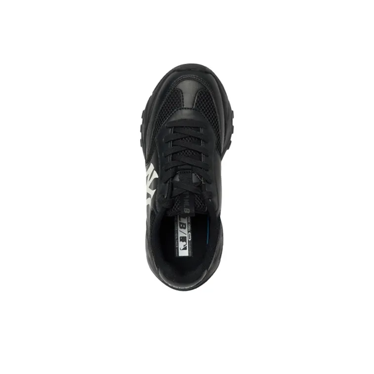 MLB Big Ball Chunky Mesh Cushioning Anti Slip Wear Resistant Breathability Low Top Chunky Sneakers Unisex Black-3