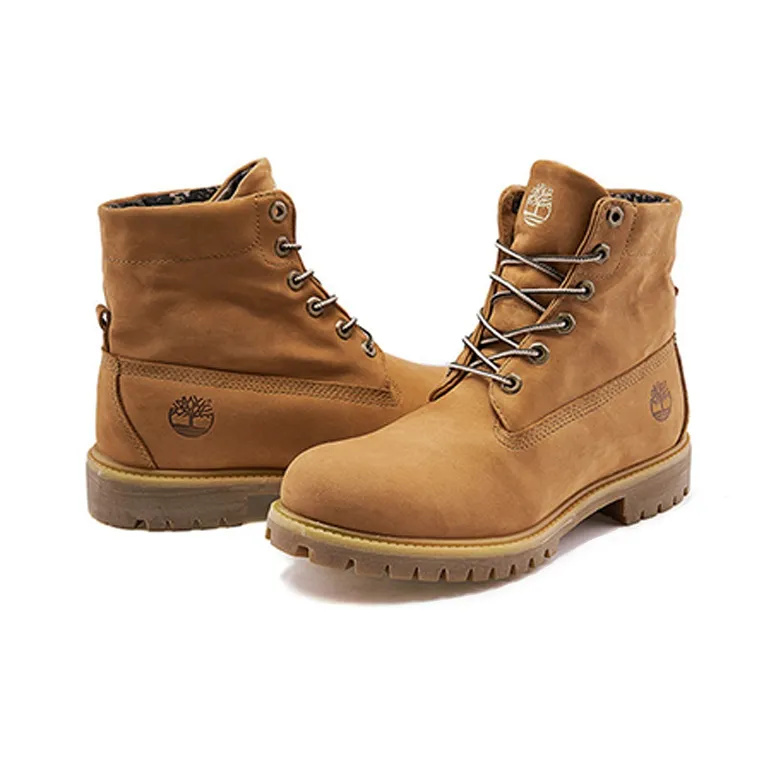 Timberland Roll Top Fabric Double-Slit Flip Boots Loose Fit Wear-Resistant Ankle-Length Outdoor Boots Men's Wheat-2
