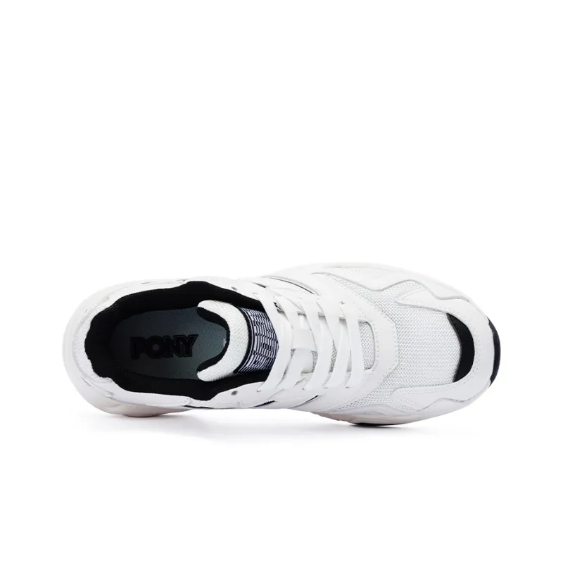 PONY MODERN 2 Cushioning Anti Slip And Wear Resistant Coverage Low Top Chunky Sneakers Unisex White Black-2