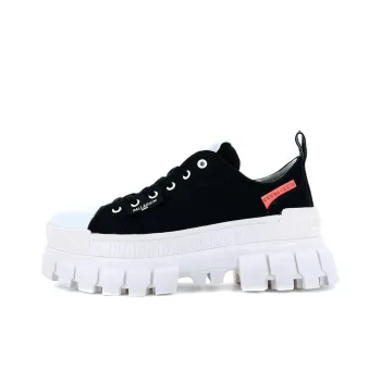Palladium Revolt Lo T Anti-Slip And Wear-Resistant Height Increasing Low-Top Canvas Shoes Women's Black White