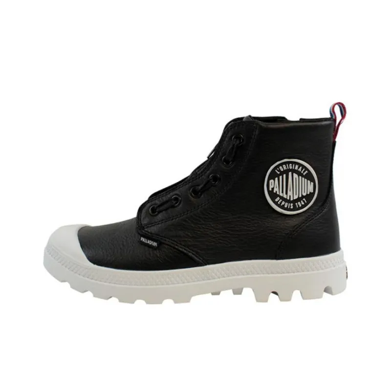 Palladium Pampa HI Lea Zip TPZ Durable Cushioning Short Outdoor Boots Women's Black-0