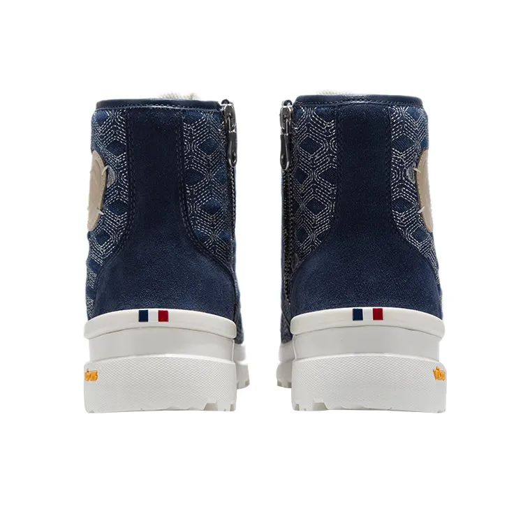 Palladium Pampa Plus Hi Ate U Anti Slip Wear Resistant High Top Canvas Shoes Unisex Blue White-3