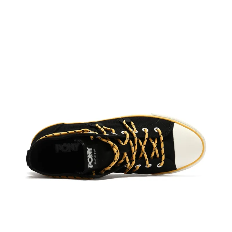 PONY Shooter Anti Slip Wear Resistant High Top Canvas Shoes Unisex Black-2