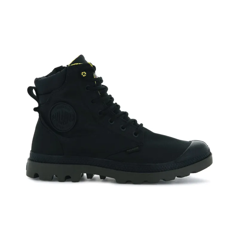 Palladium Pampa Sc Recycle WP+N Anti-Slip And Wear-Resistant Water-Resistant High-Top Canvas Shoes Unisex Black-1