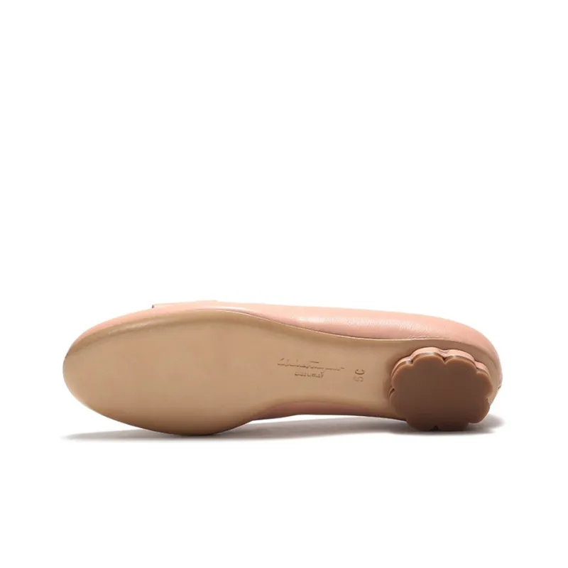 FERRAGAMO Sarno Collection Flat Shoes Women's Nude Pink-5