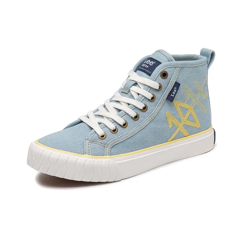 Lee Lightweight And Breathable High Top Canvas Shoes Unisex Light Blue-1