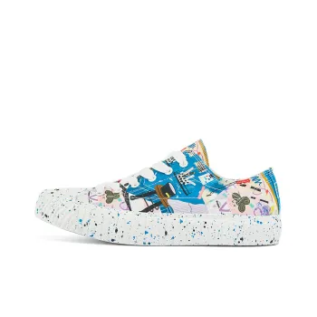 Kappa Sun Jiayi X Kappa Collaboration With Illustrator Wear Resistant Low Top Canvas Shoes Women's Blue Purple