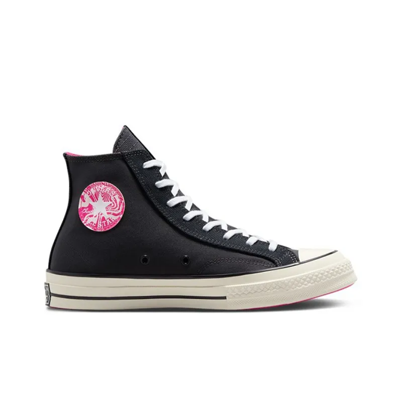 Converse Chuck 70 Wear Resistant High Top Canvas Shoes Unisex Black Pink-1