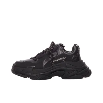 Balenciaga Triple S AllOver Logo Black Grey Leather Free
