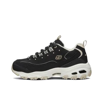 Skechers D'Lites 1.0 Fashion Running Shoes Black/Grey/Brown Women's