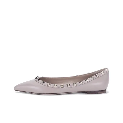 Valentino Rockstud Women's Casual Shoes Women's Gray Pink