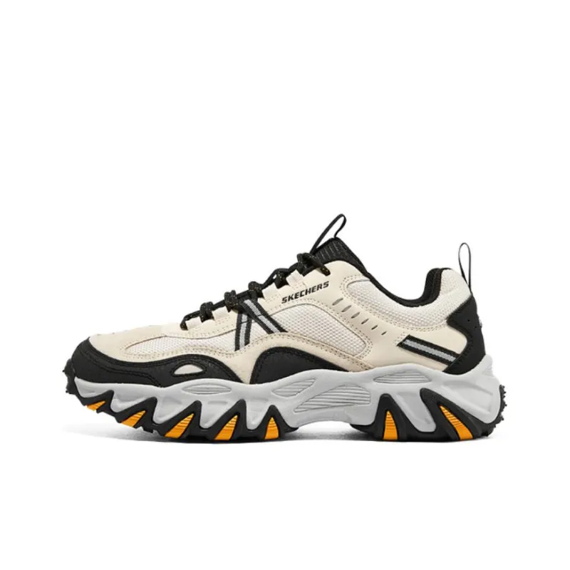 Skechers Sport Casual Cushioned Slip Resistant Abrasion Resistant Low Top Chunky Sneakers Men's Beige Black-0