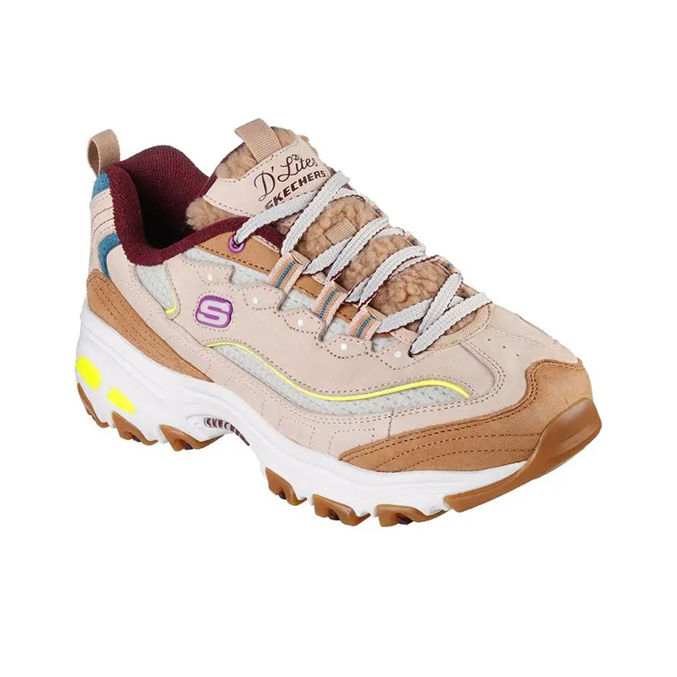Skechers Luxe Sherpa: D'Lites - Bright Joy Cushioning Anti-Slip And Wear-Resistant Low-Top Chunky Sneakers Women's-2