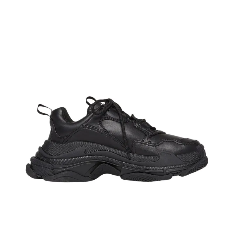 Balenciaga Triple S Synthetic Leather Triple Black Women's-1