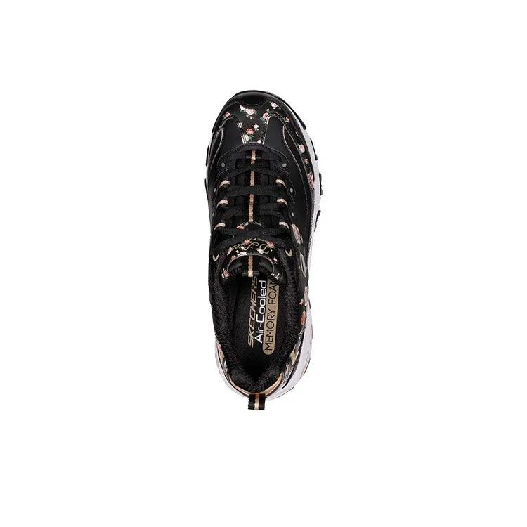 Skechers D'LITES 1.0 -Blooming Cushioning Anti-Slip And Wear-Resistant Low-Top Chunky Sneakers Women's Black-2