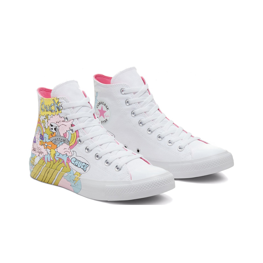 Kith X Disney X Converse Chuck Taylor All Star Canvas Shoes Unisex High Top White POIZON