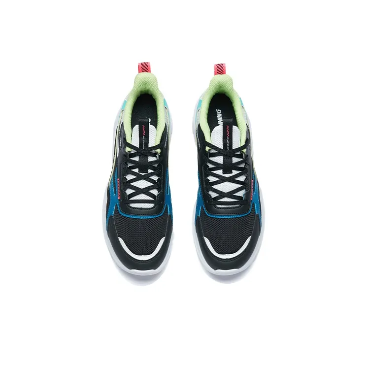 ANTA Chunky Sneakers Women's Low Top Black/Fluorescent Aqua/ANTA White-2