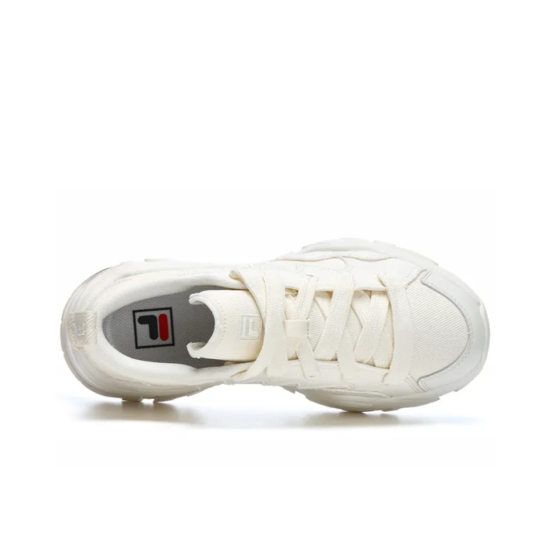 FILA Canvas Anti Slip And Wear Resistant Breathable Low Top Canvas Shoes Women's Milk White-2