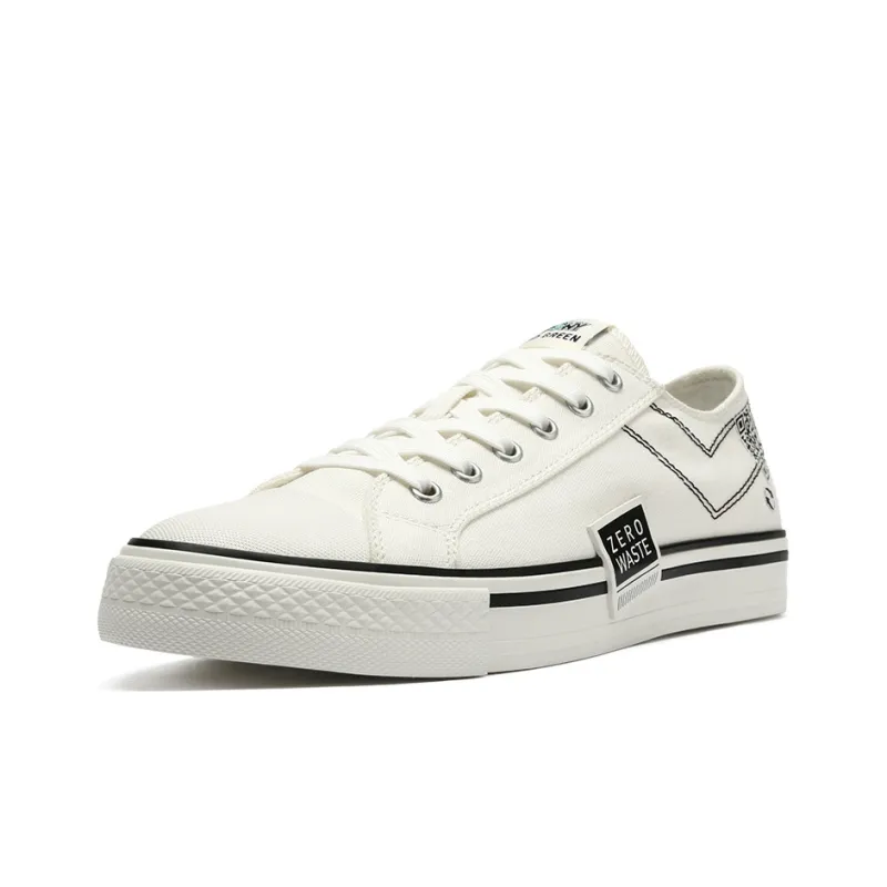PONY Eco-Friendly Trendy Anti-Slip Wear-Resistant Breathable Coverage Low-Top Canvas Shoes Unisex White-1