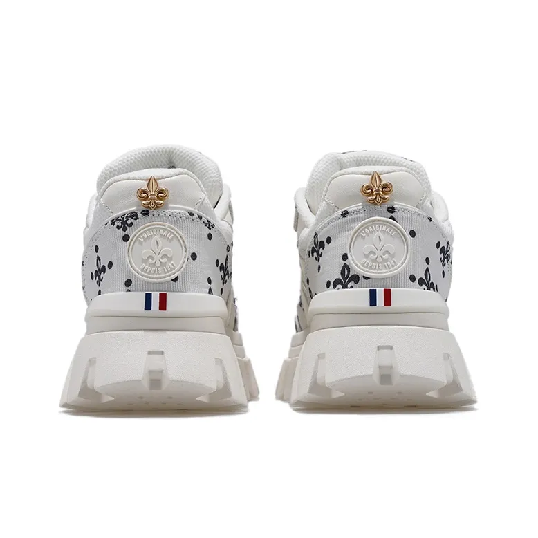 Palladium Chunky Slip-Resistant Height Increasing Low-Top Chunky Sneakers Women's Black White-3