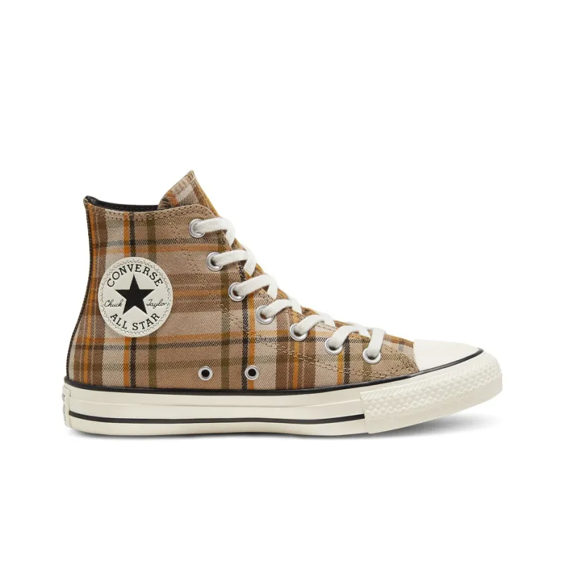Converse Chuck Taylor All Star Khaki Plaid Sneakers Women's-1
