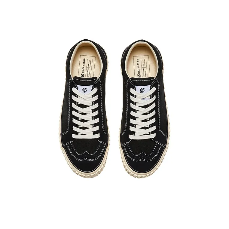 Excelsior Canvas Shoes Unisex Low Top Black-3