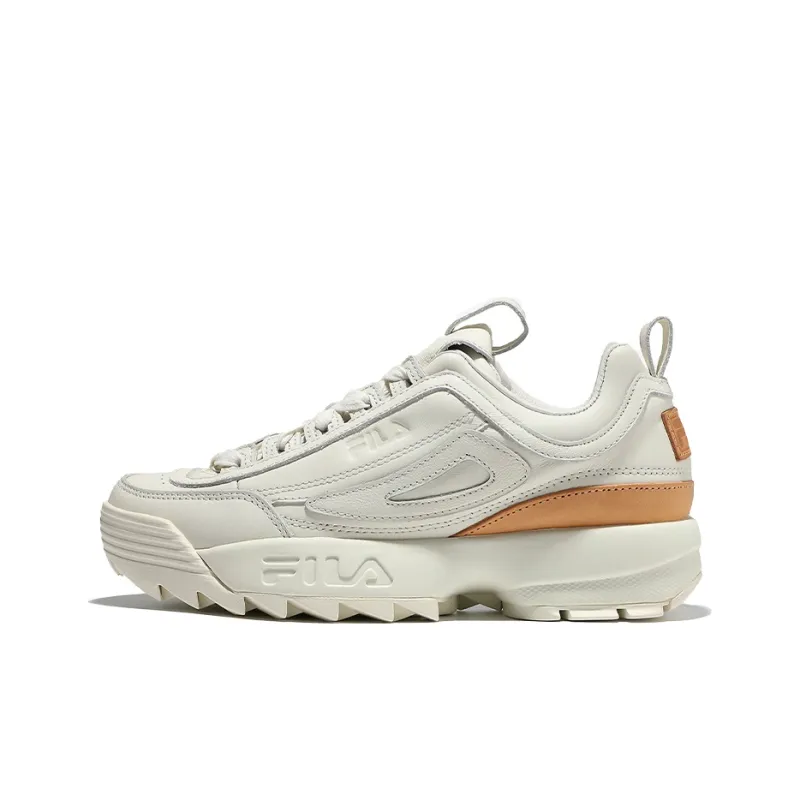 FILA Disruptor 2 Cushioning Anti-Slip And Wear-Resistant Low-Top Chunky Sneakers Unisex Ecru-0
