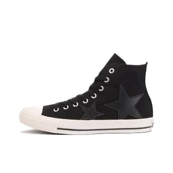 Converse Chuck Taylor All Star DOUBLESTARS HI Anti-Slip Wear-Resistant High-Top Canvas Shoes Unisex Black Japan Version