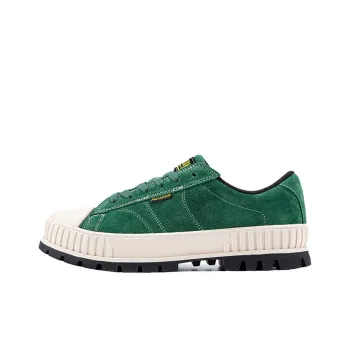 Palladium Pallashock90Sde Anti Slip Wear Resistant Low Top Canvas Shoes Unisex Green Smoke White