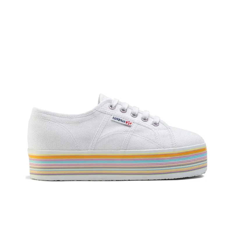 SUPERGA Canvas Shoes Women's Low-Top White/Multicolor Color-1