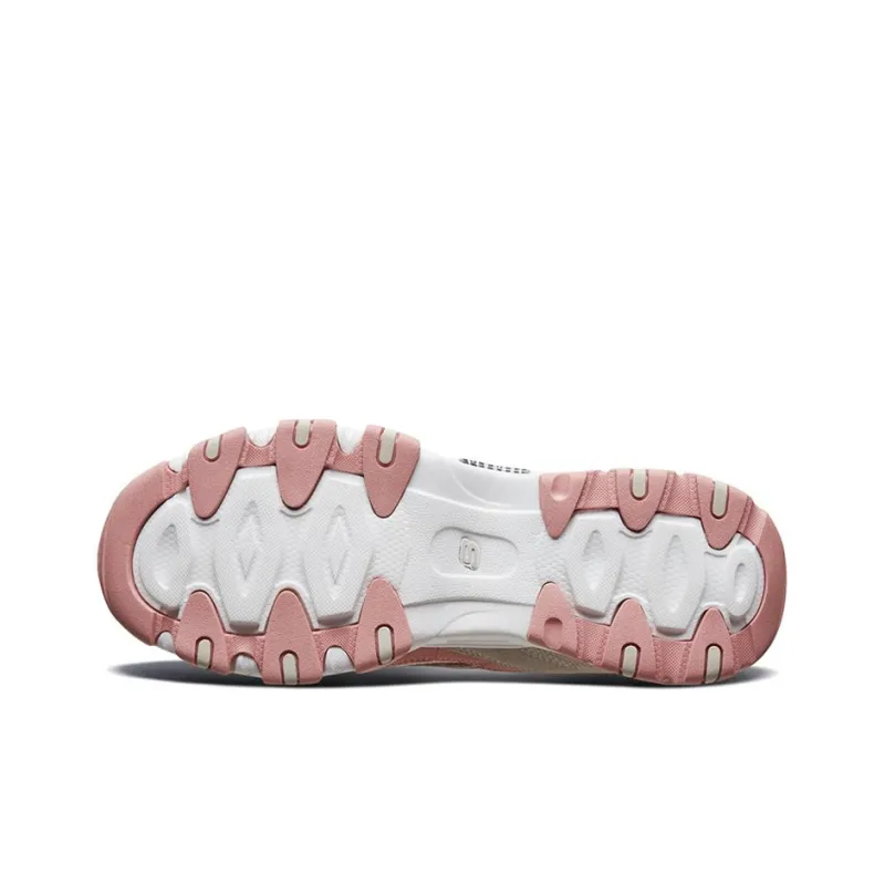 Skechers D'LITES 2.0 Cushioning Anti-Slip And Wear-Resistant Low-Top Chunky Sneakers Women's Pink Gray-4
