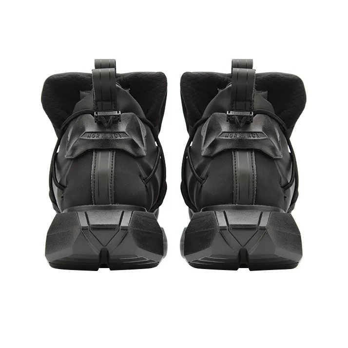 NORVINCY Chunky Sneakers Unisex Mid Top Black-3