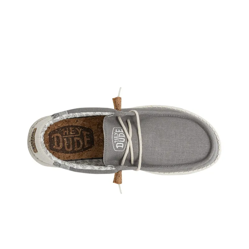 Heydude Canvas Shoes Men's Light Gray-3