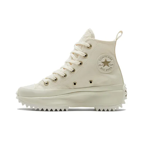 Converse Run Star Hike Canvas Shoes Unisex High-Top Beige