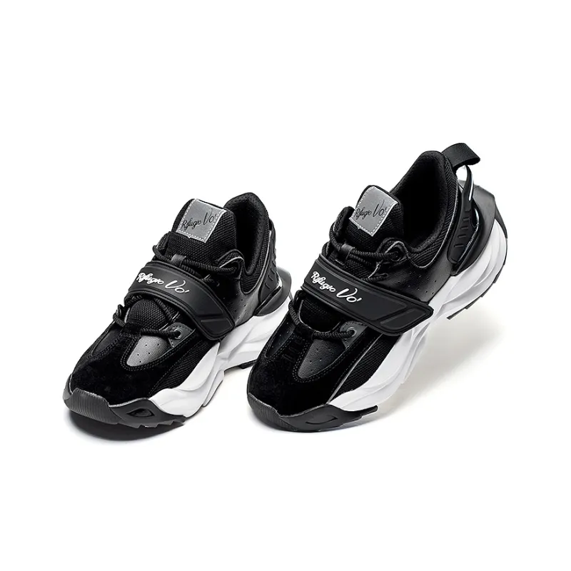 RIFUGIO VO' Chunky Sneakers Unisex Low Top Black-3