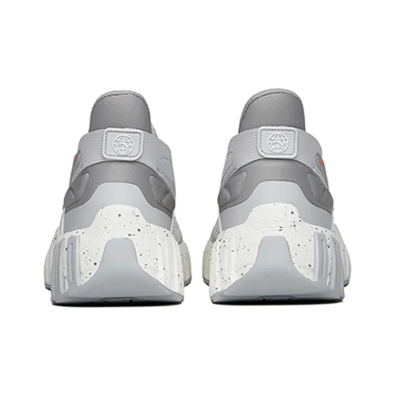 Anta Non slip Wear resistant Shock Absorption Low Top Chunky Sneakers Men's White Gray-4