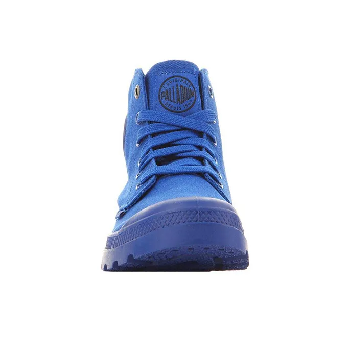 Palladium Mono Chrome Anti Slip And Wear Resistant Breathable High Top Canvas Shoes Unisex Dark Blue-4