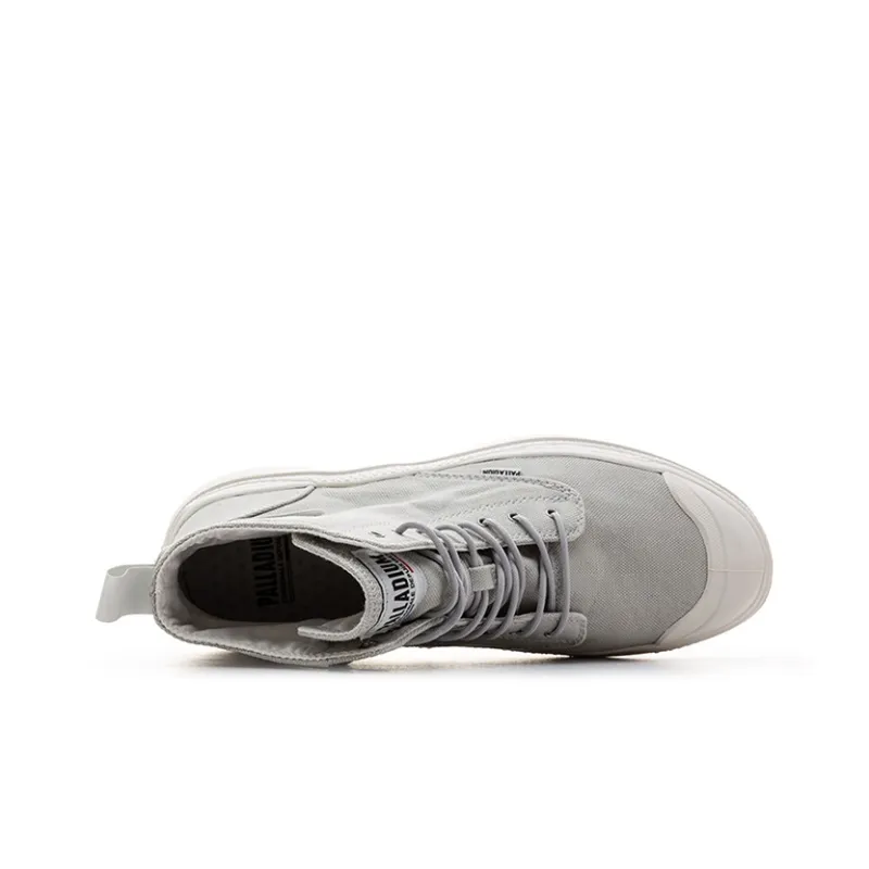Palladium Pampa Wear-resistant And Waterproof High-Top Canvas Shoes Unisex Gray-4