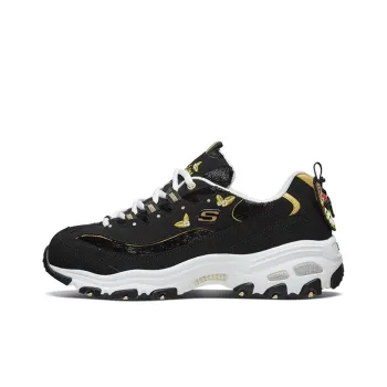 Skechers D'LITES 1.0 D'LITES 1.0 Anti Slip Wear Resistant Low Top Chunky Sneakers Women's Gold Black