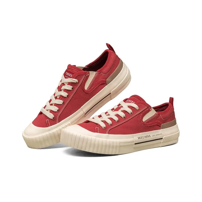 Skechers New Moon Low Top Canvas Sneakers Red Women's-2