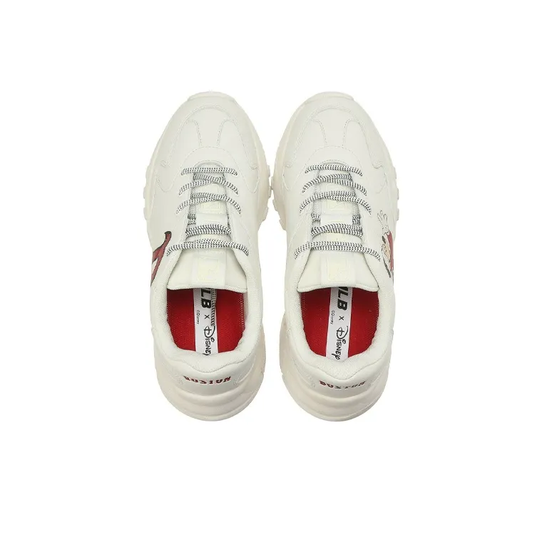 Disney x MLB Big Ball Chunky Cushioning, Abrasion Resistant, Height Increasing Low Top Chunky Sneakers Unisex White-2
