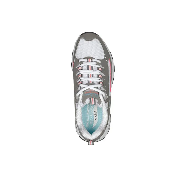 Skechers DLITES Cushioning Anti-Slip And Wear-Resistant Support Low-Top Chunky Sneakers Women's Gray Pink-3