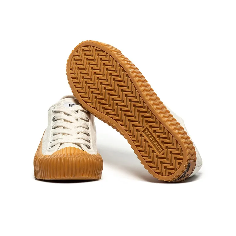 Excelsior Canvas Shoes Unisex Low Top Steam White/Caramel-2