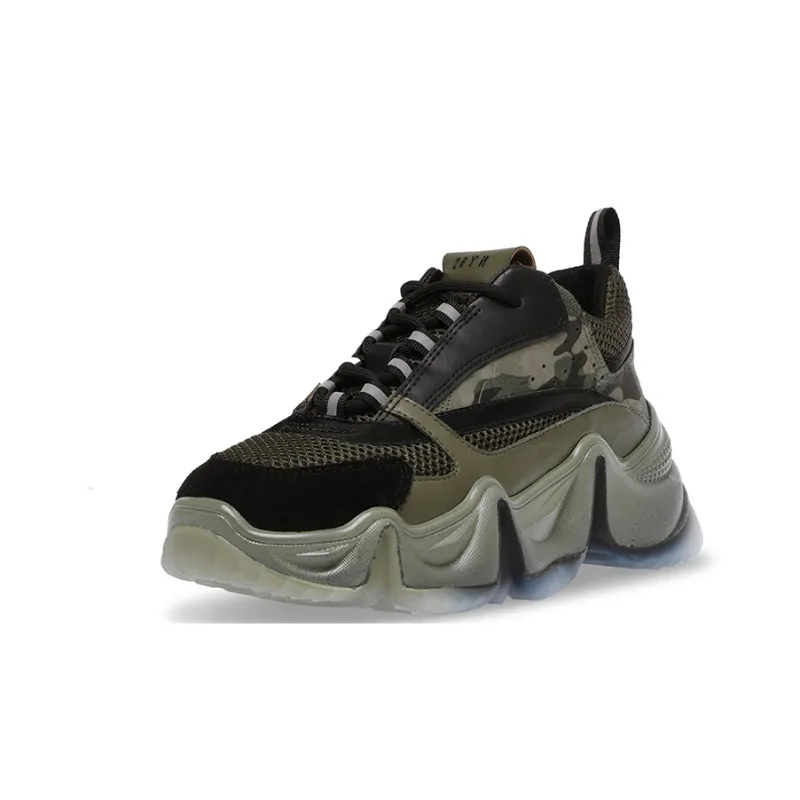 STEVE MADDEN Chunky Sneakers Women's Low-Top Army Green-1