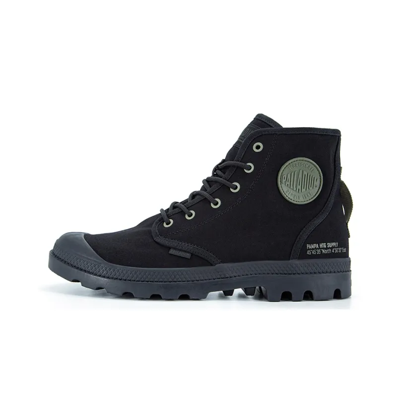 Palladium Pampa Hi Htg Supply Anti Slip And Wear Resistant Breathable High Top Canvas Shoes Unisex Black-0