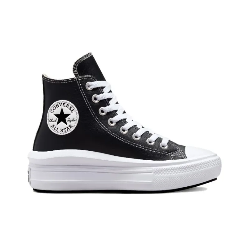 Converse Chuck Taylor All Star Move Platform Foundational Leather Black White Women's-1