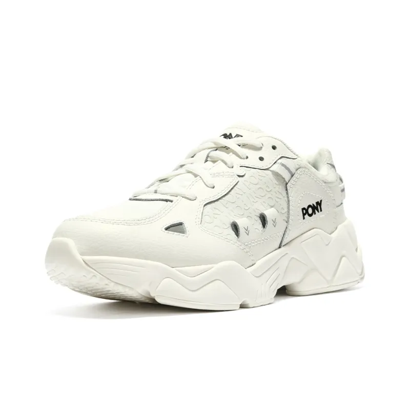 PONY Slip Resistant, Abrasion Resistant, Lightweight Low Top Chunky Sneakers Women's White-1